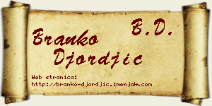 Branko Đorđić vizit kartica